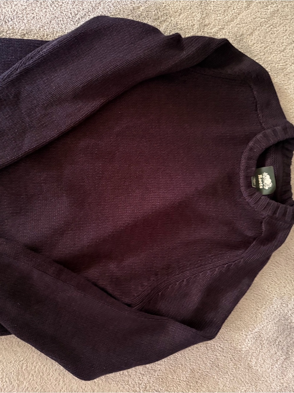 Roots Men's Crewneck Sweater in Navy - Picture 5 of 6